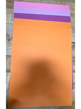 8 Colorful Cardstock Paper Pack Assorted Shades Of Orange & Purple Crafting